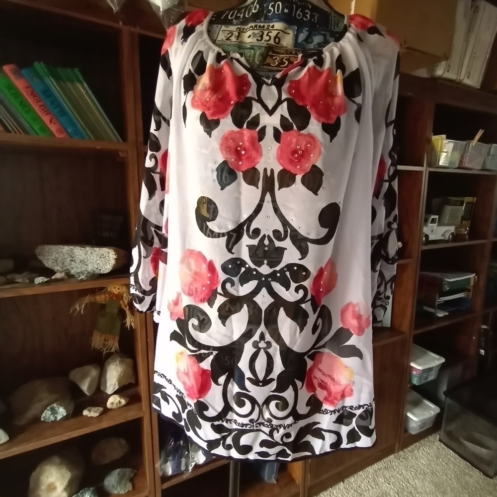 Jm Collection size medium Semi-Sheer blouse